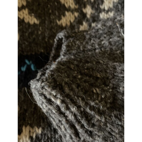 Tejidos  100% Wool Blue White Cardigan Sweater Ecuador XL PRISTINE - Picture 3 of 5